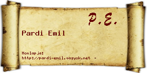 Pardi Emil névjegykártya